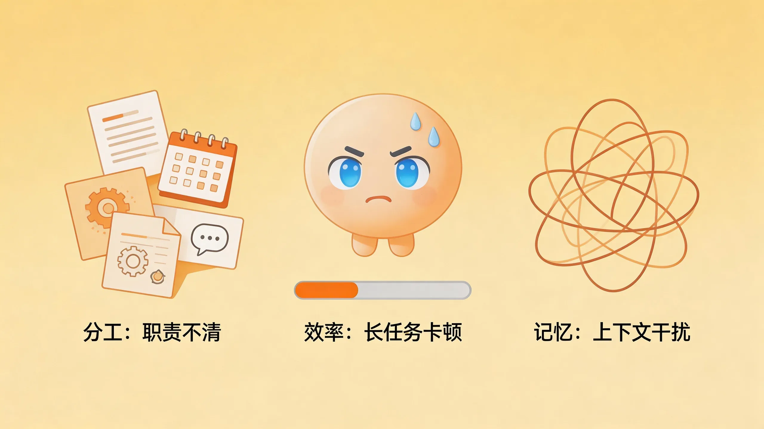 主 Agent 三大痛点